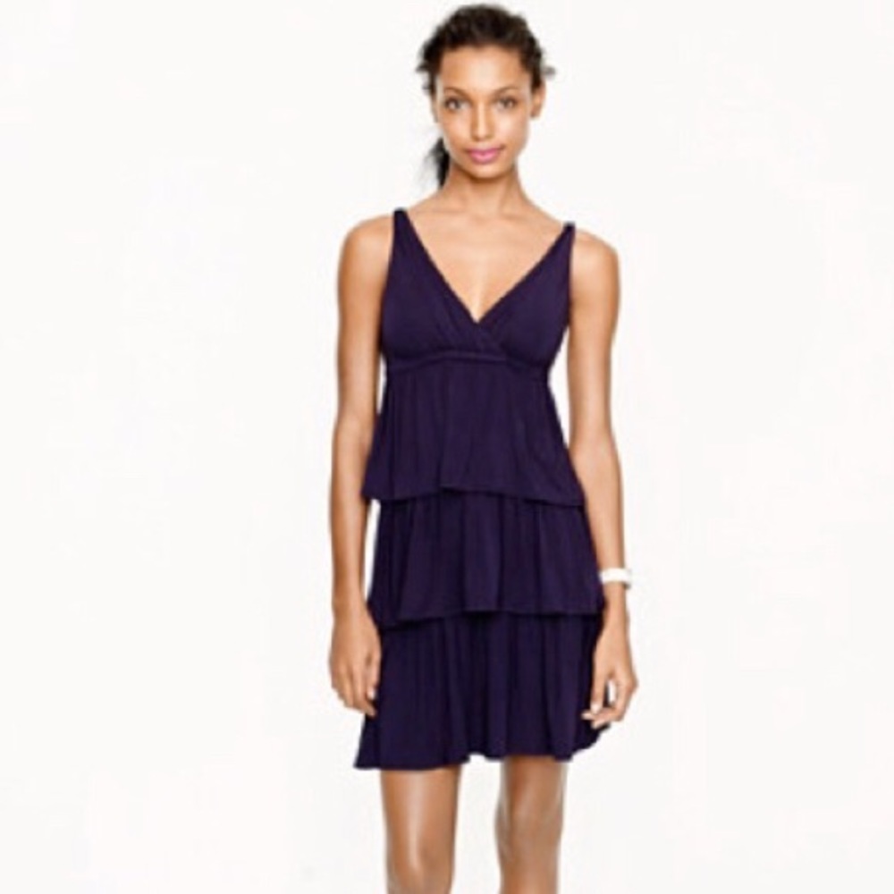 navy ruffle dress jcrew